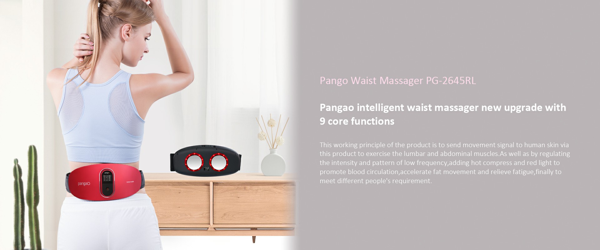 Electric Deep Tissue Stomach Waist Massager Belt for Pain