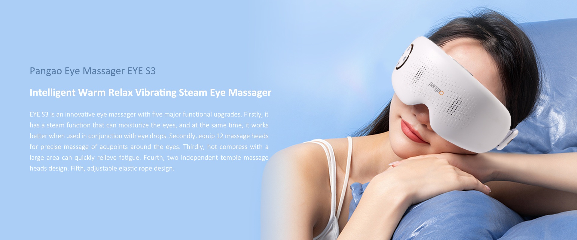 Intelligent Warm Relax Heated Vibrating Steam Eye Massager