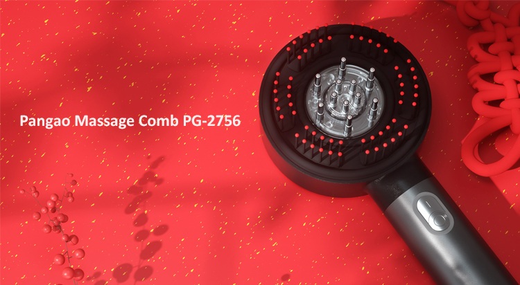 EMS Pulse and Red Light Therapy Hair Scap Massage Comb with Applicator