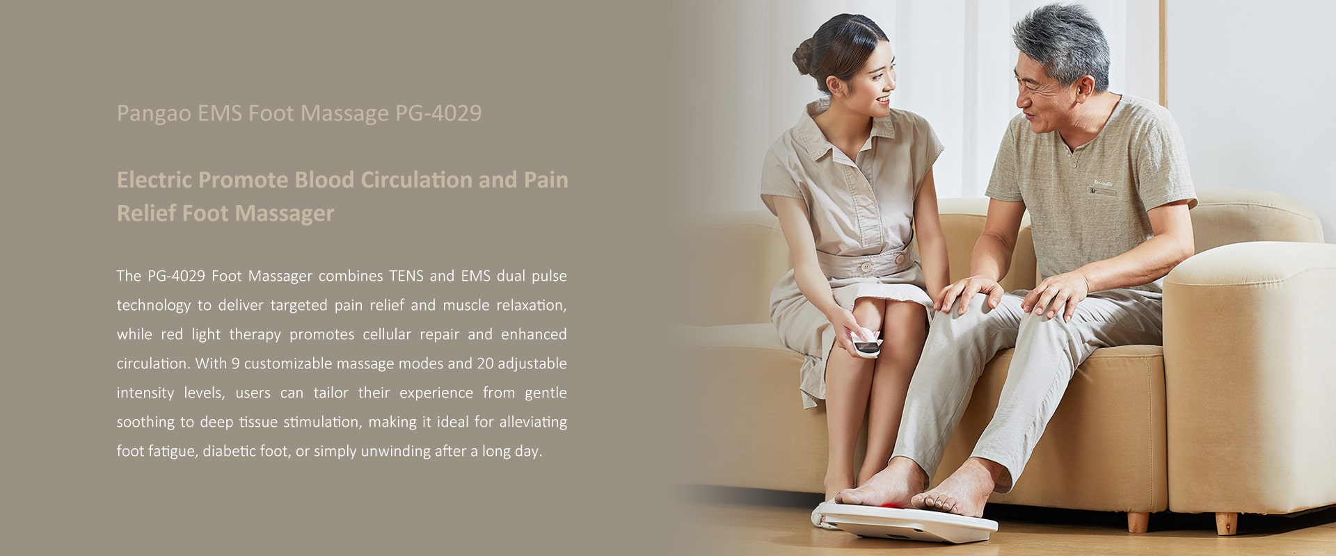 Electric Red Light and EMS Pulse Therapy Foot Massager for Diabetics