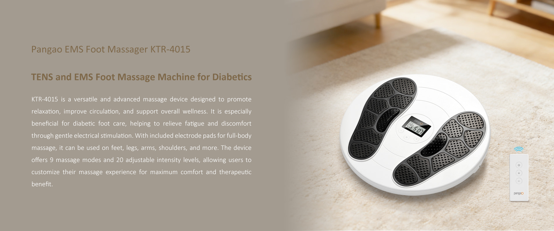 Electric Circulation Stimulator EMS Foot Massager for Diabetics