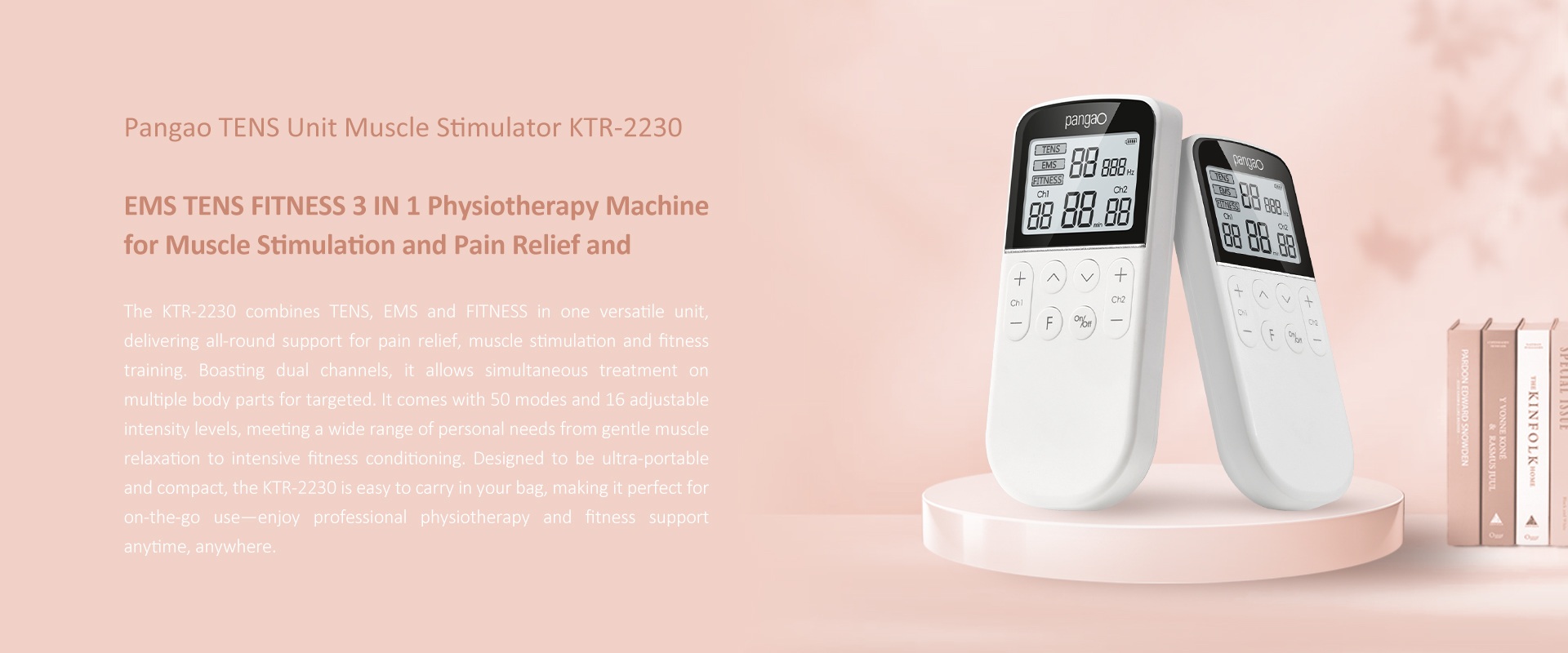 3 IN 1 Pulse FITNESS EMS TENS Unit Muscle Stimulator for Physiotherapy