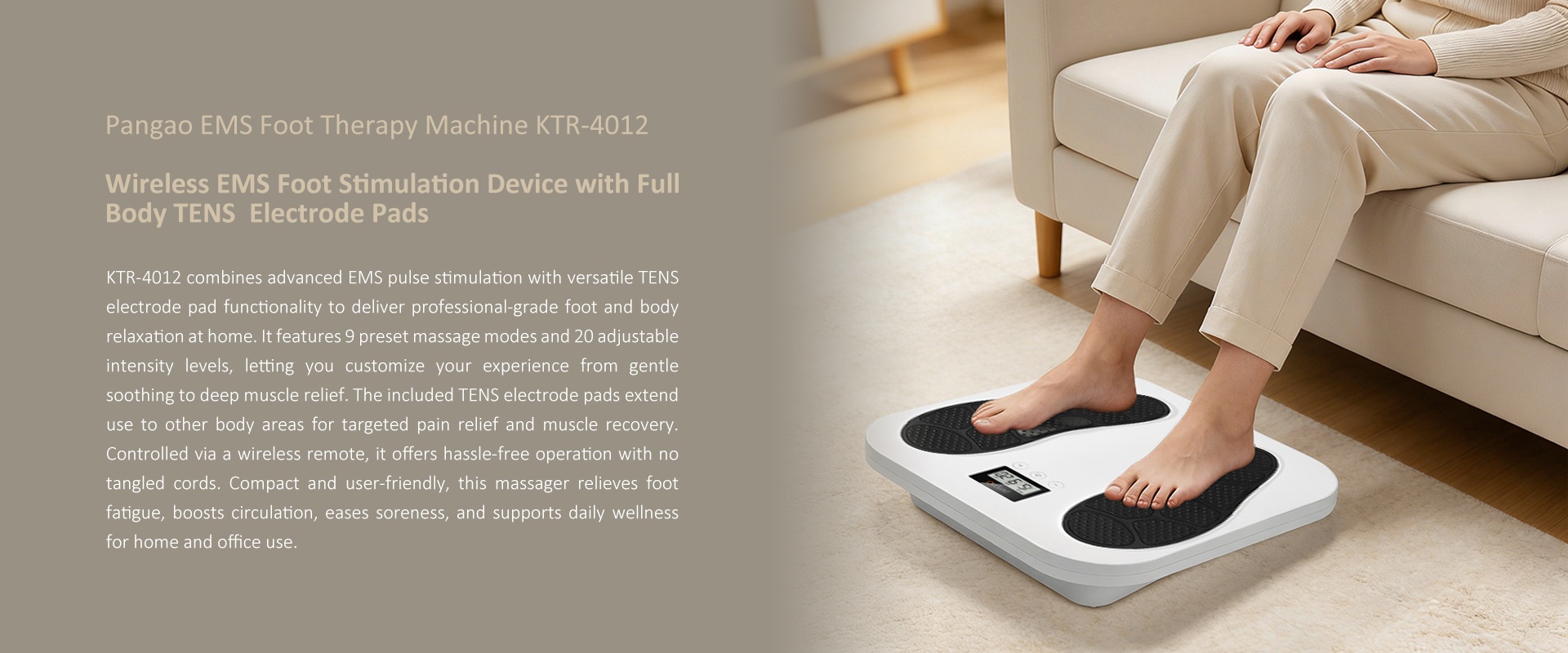 EMS Foot Therapy Stimulation Machine withTENS Electrode Pads