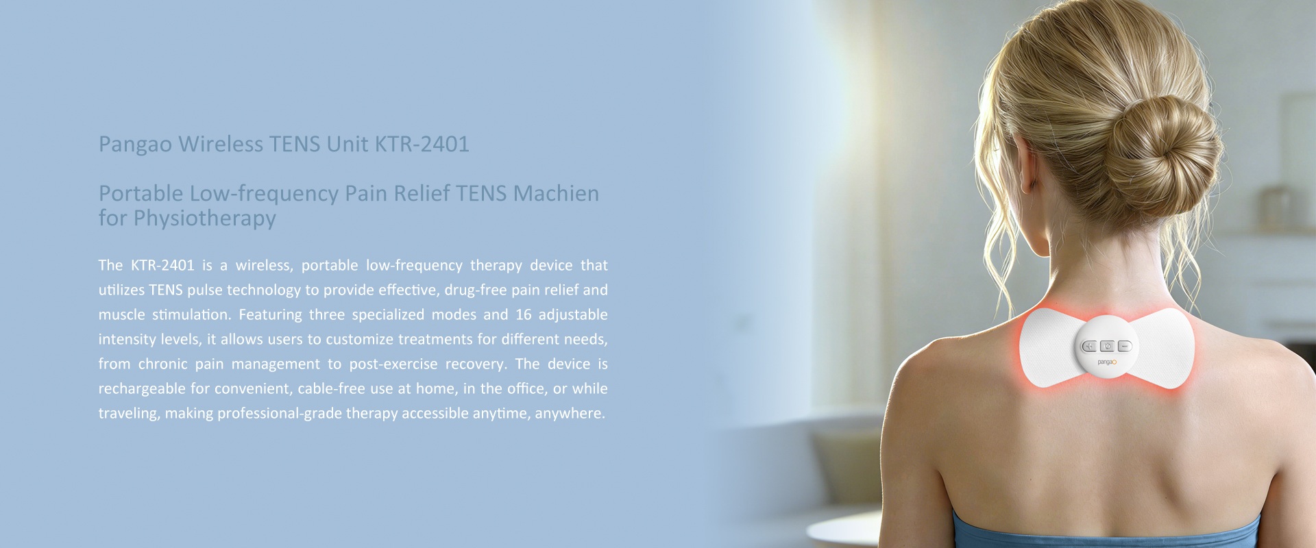 Portable Low Frequency Pulse Wireless TENS Machine for Pain Relief