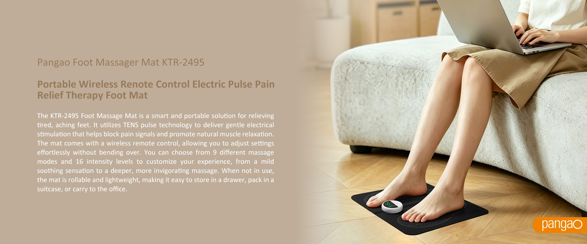 Portable Wireless Remote Control TENS Foot Massager Mat