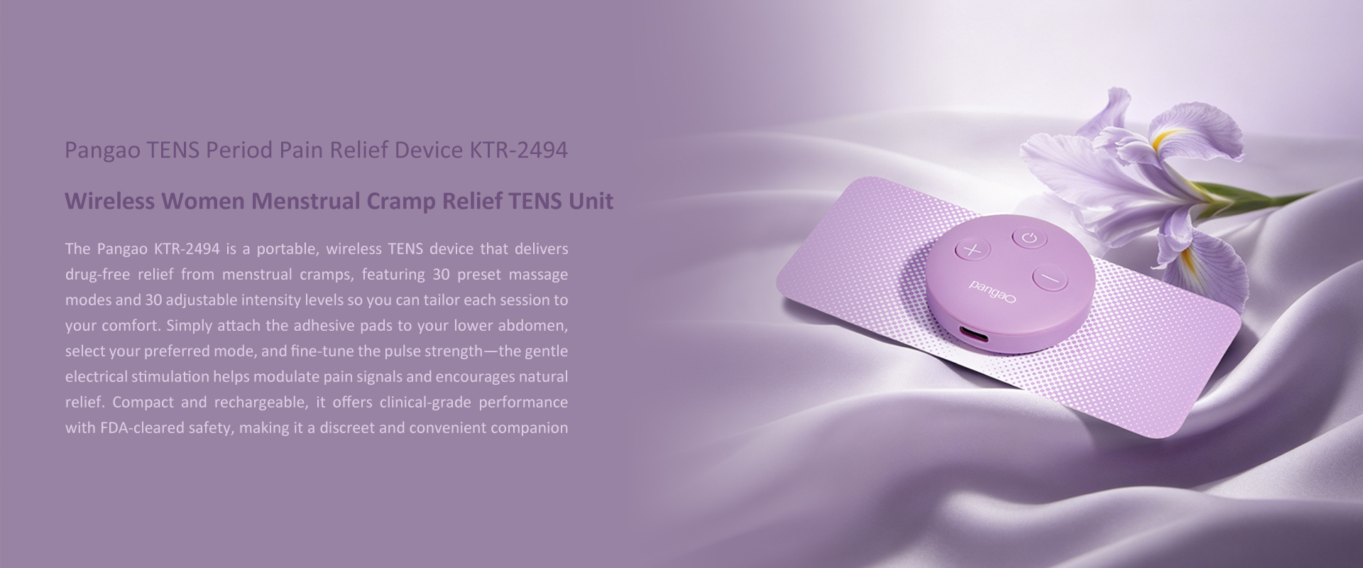 Electric Period Pain Relief Low Pulse Wireless TENS Unit for Menstrual Cramp